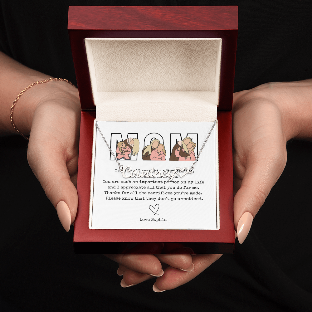 Personalized Mom Heart Name Necklace