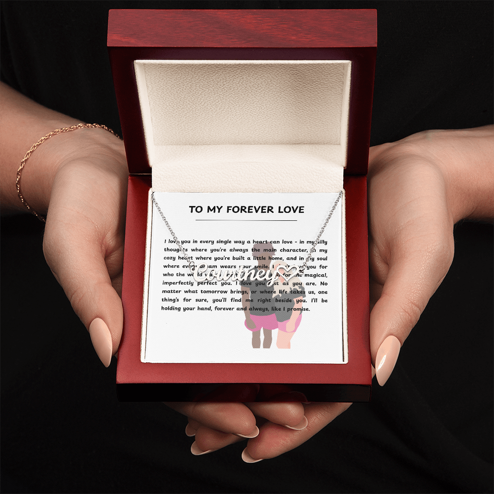 Personalized To My Forever Love Heart Name Necklace