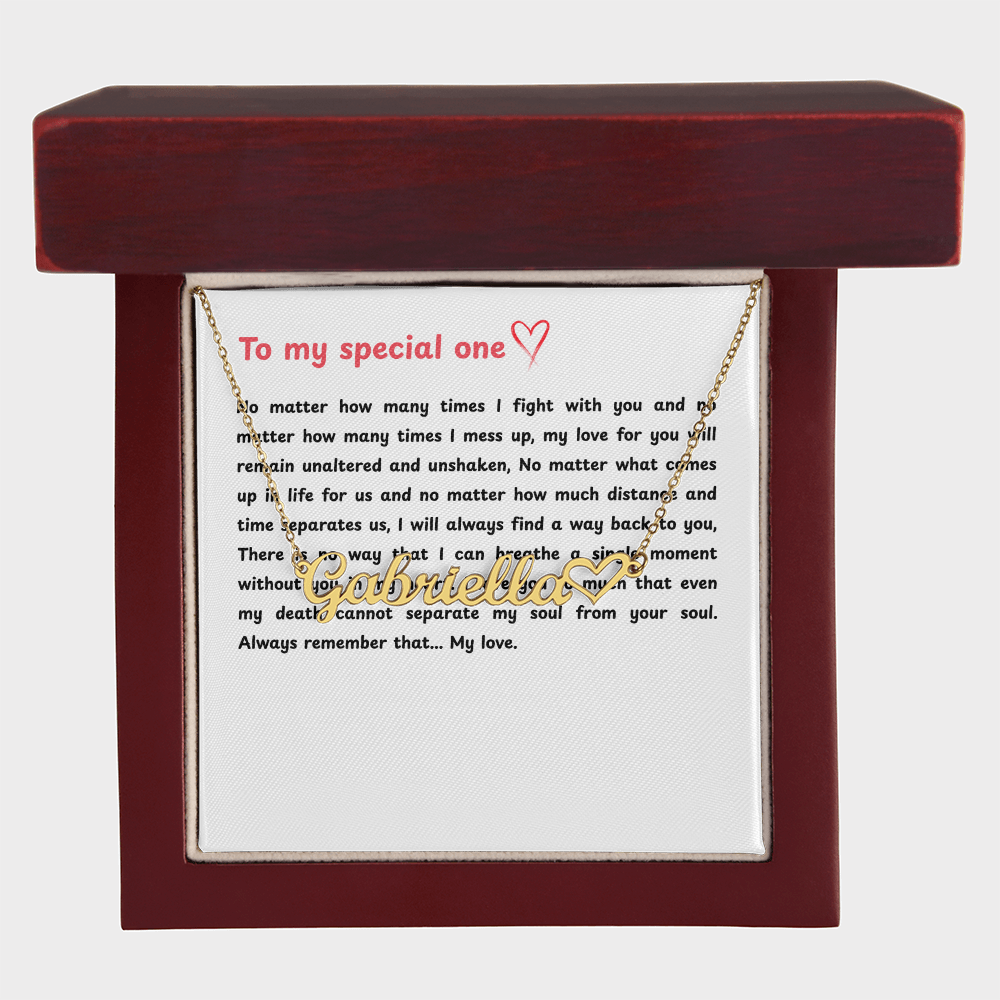 Personalized To My Special One Heart Name Necklace