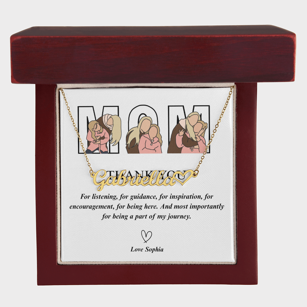 Personalized Mom Heart Name Necklace