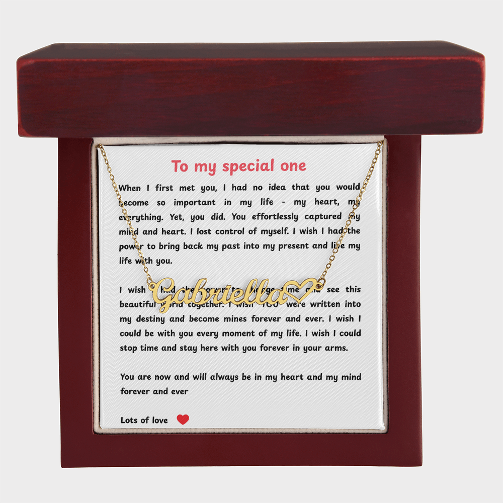 Personalized To My Special One Heart Name Necklace