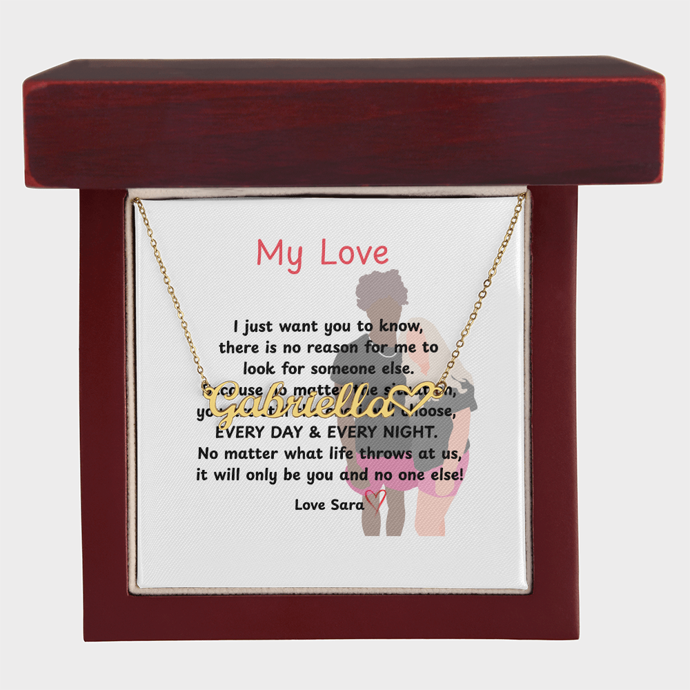 Personalized My Love Heart Name Necklace