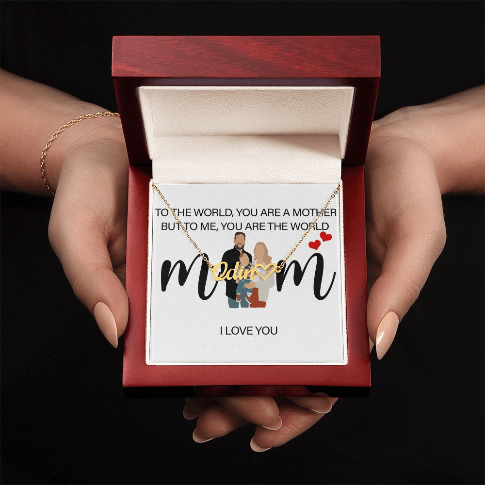 Personalized Mom I Love You Heart Name Necklace