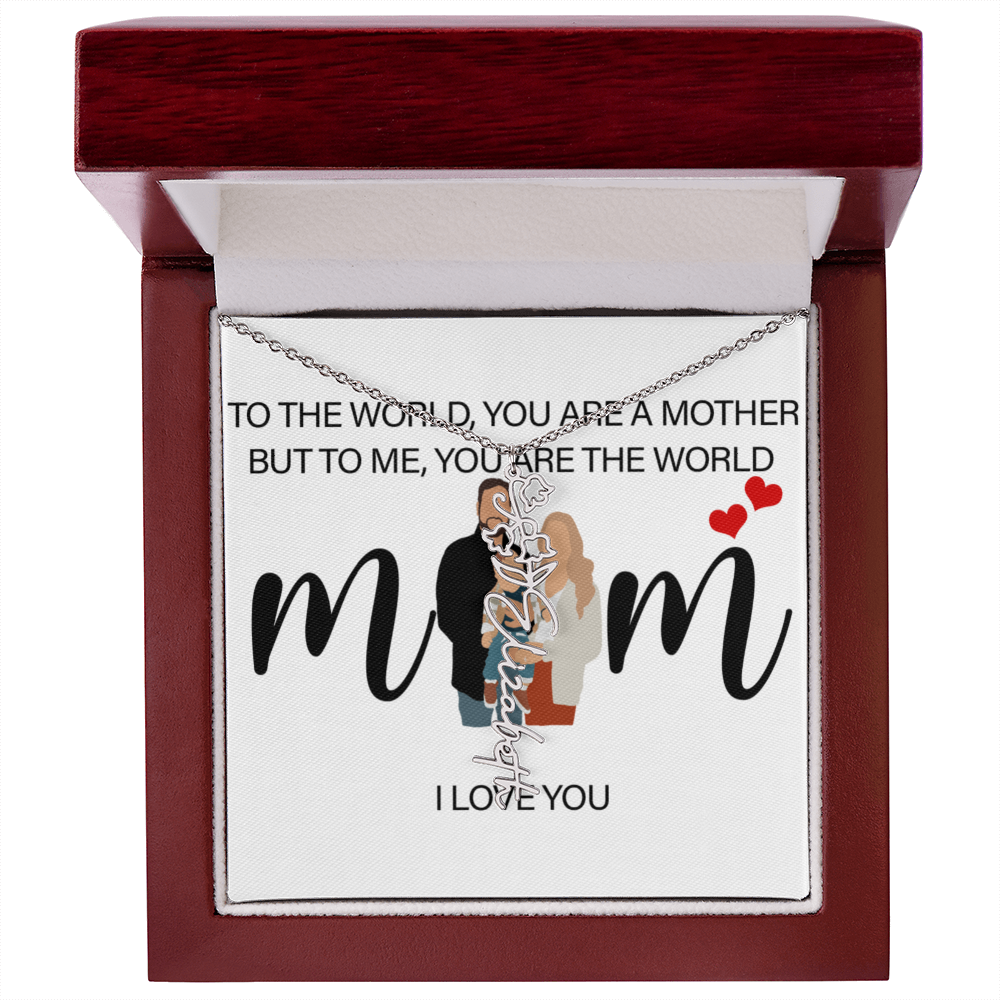 Personalized Mom Flower Name Necklace