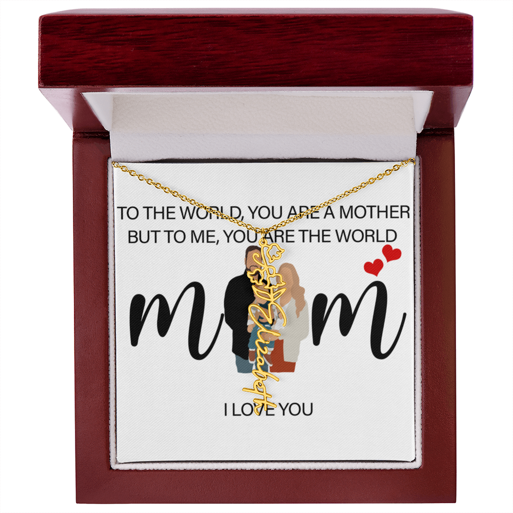 Personalized Mom Flower Name Necklace