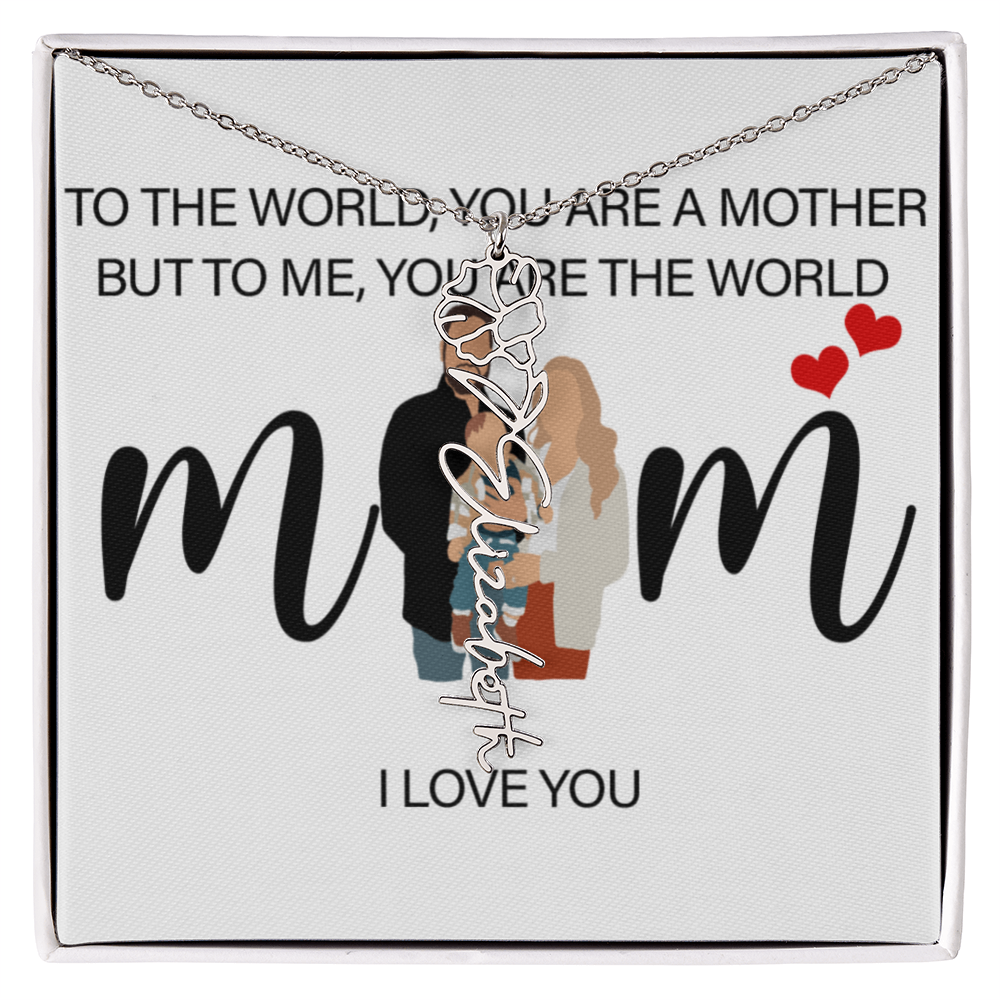Personalized Mom Flower Name Necklace