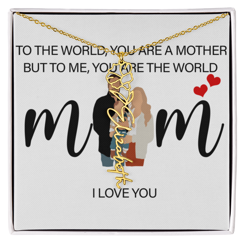 Personalized Mom Flower Name Necklace
