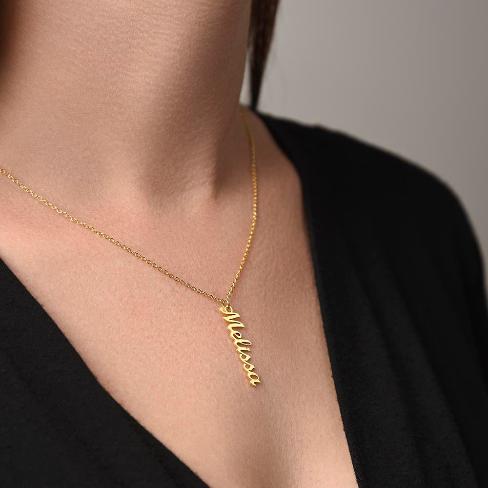 Personalized Mom Multi Vertical Name Necklace