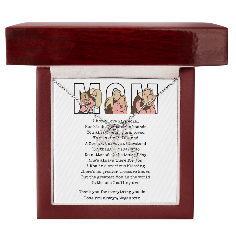 Personalized Mom Multi Vertical Name Necklace