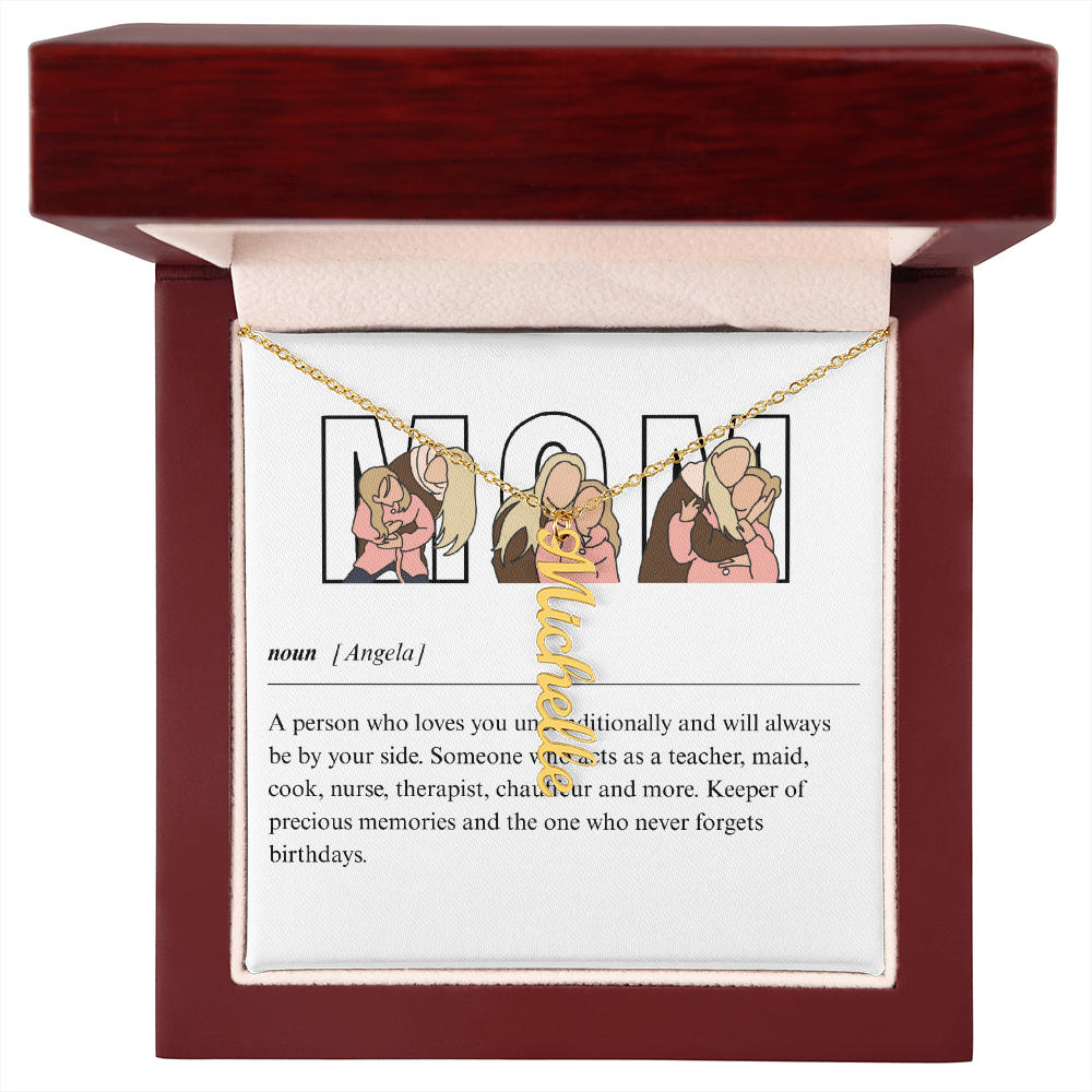 Personalized Mom Multi Vertical Name Necklace