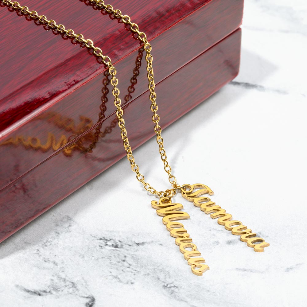Personalized Mom Multi Vertical Name Necklace