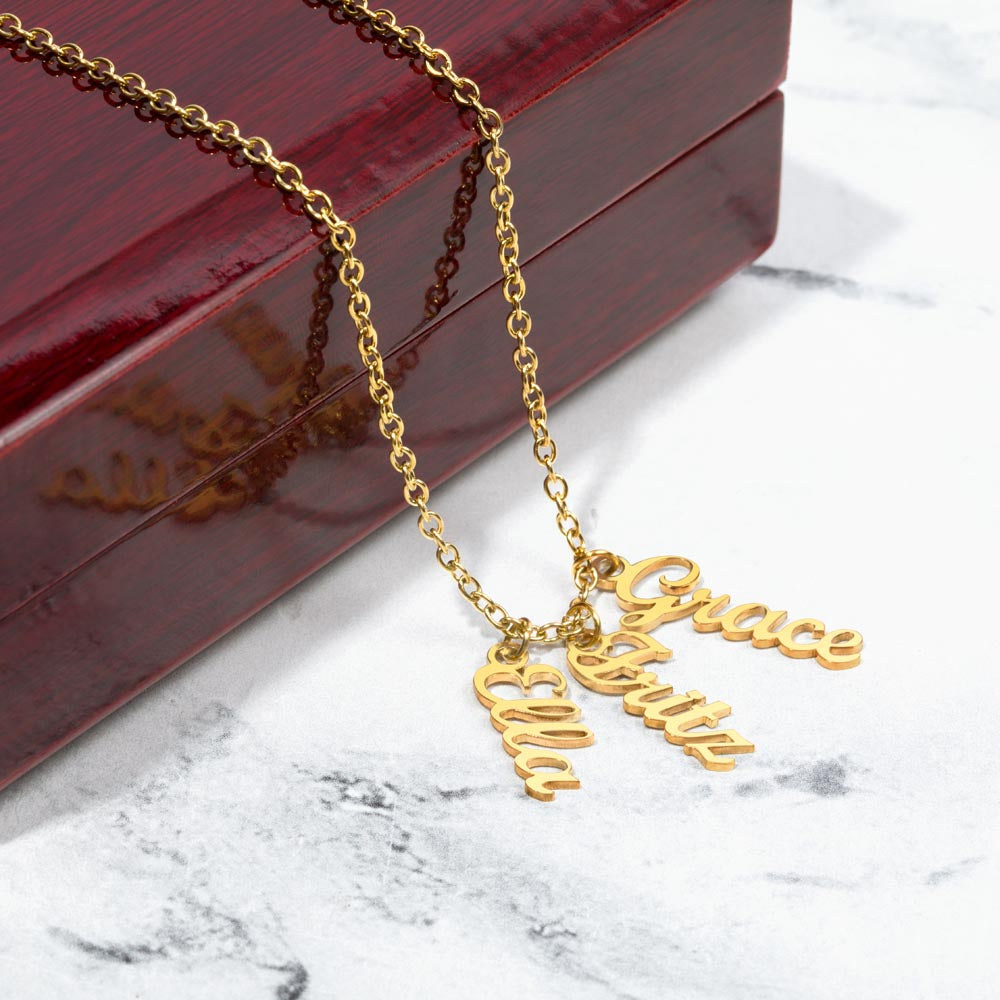 Personalized Mum Multi Vertical Name Necklace
