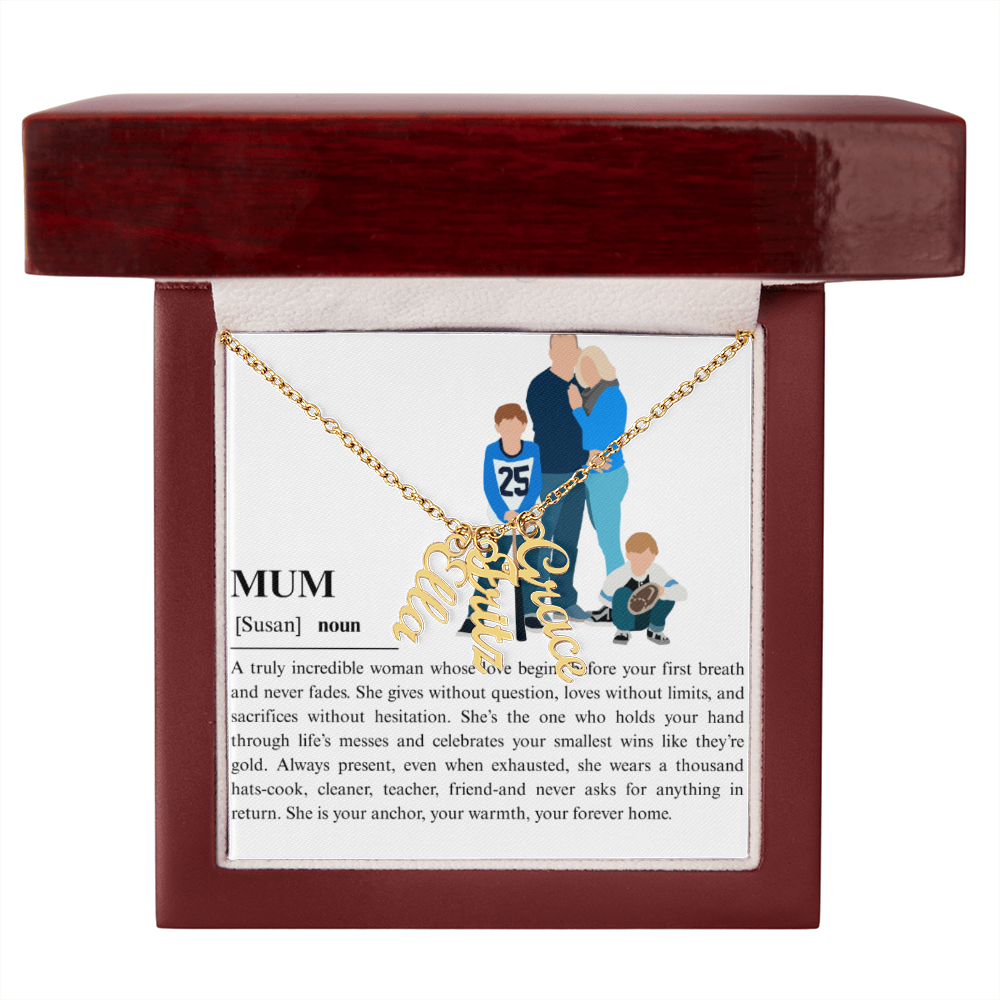 Personalized Mum Multi Vertical Name Necklace