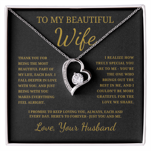 To My Beautiful Wife Forever Love Necklace