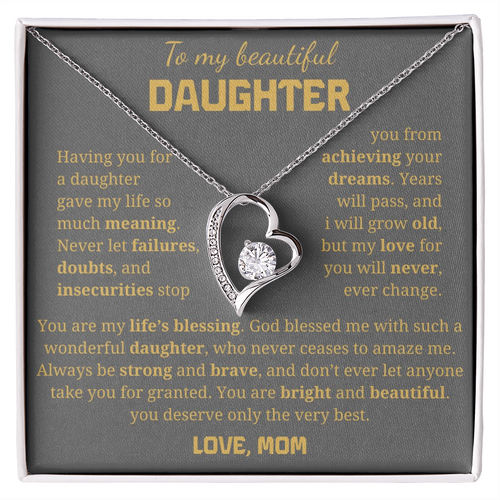 To My Beautiful Daughter Forever Love Necklace