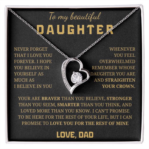 To My Beautiful Daughter Forever Love Necklace