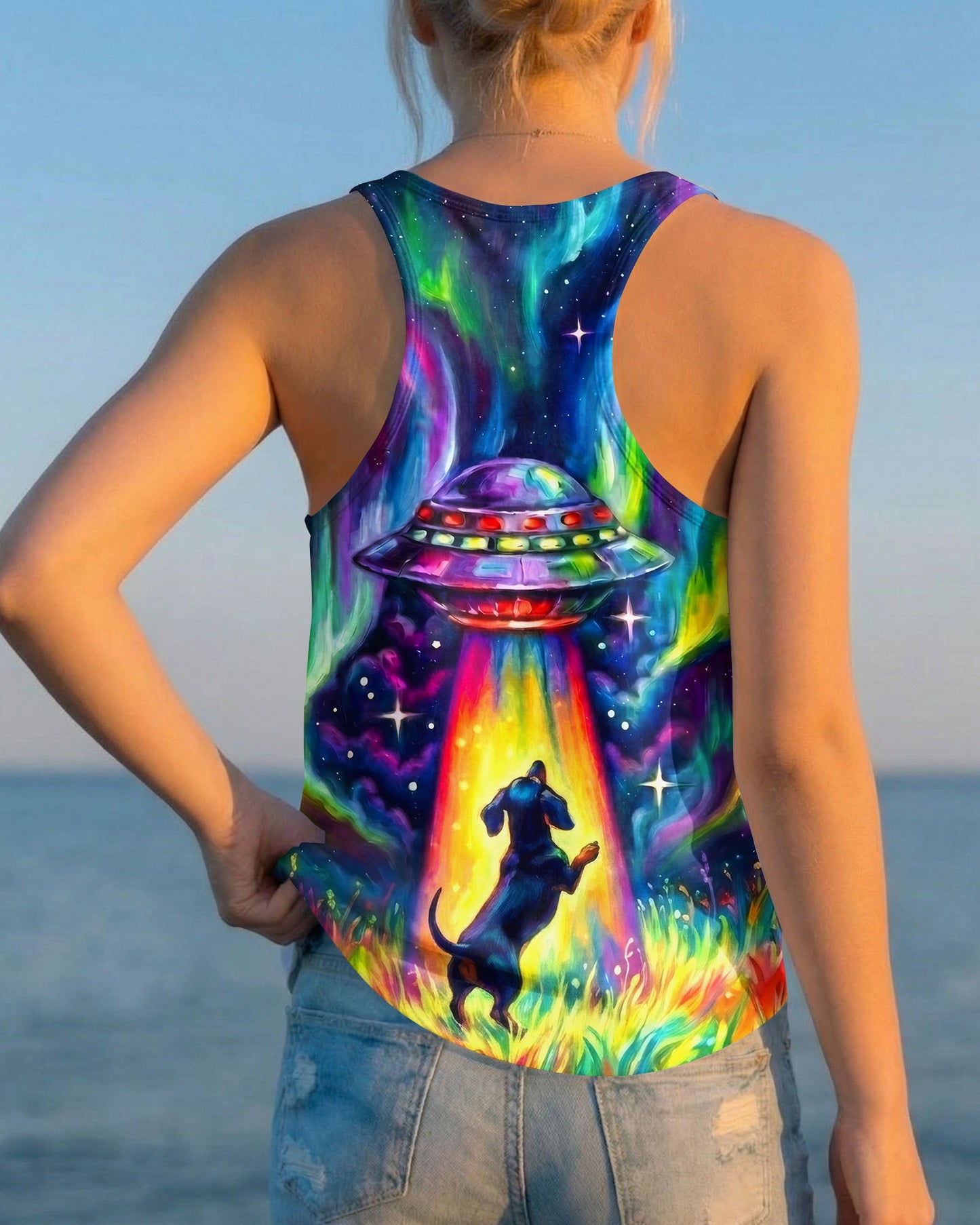 COSMIC ABDUCTION DACHSHUND DOG PSYCHEDELIC ALL OVER PRINT - RI2005261