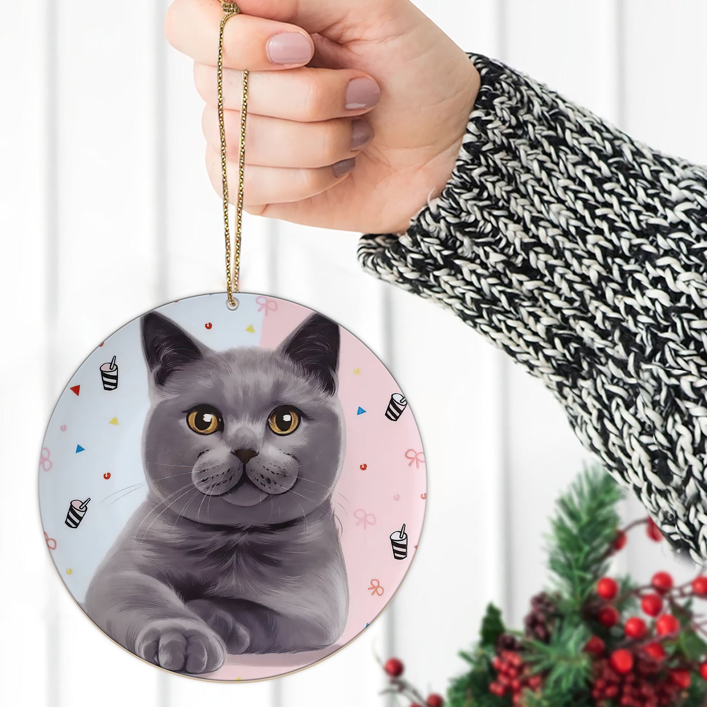 Cat Custom Pet Dog Cat Ceramic Ornament