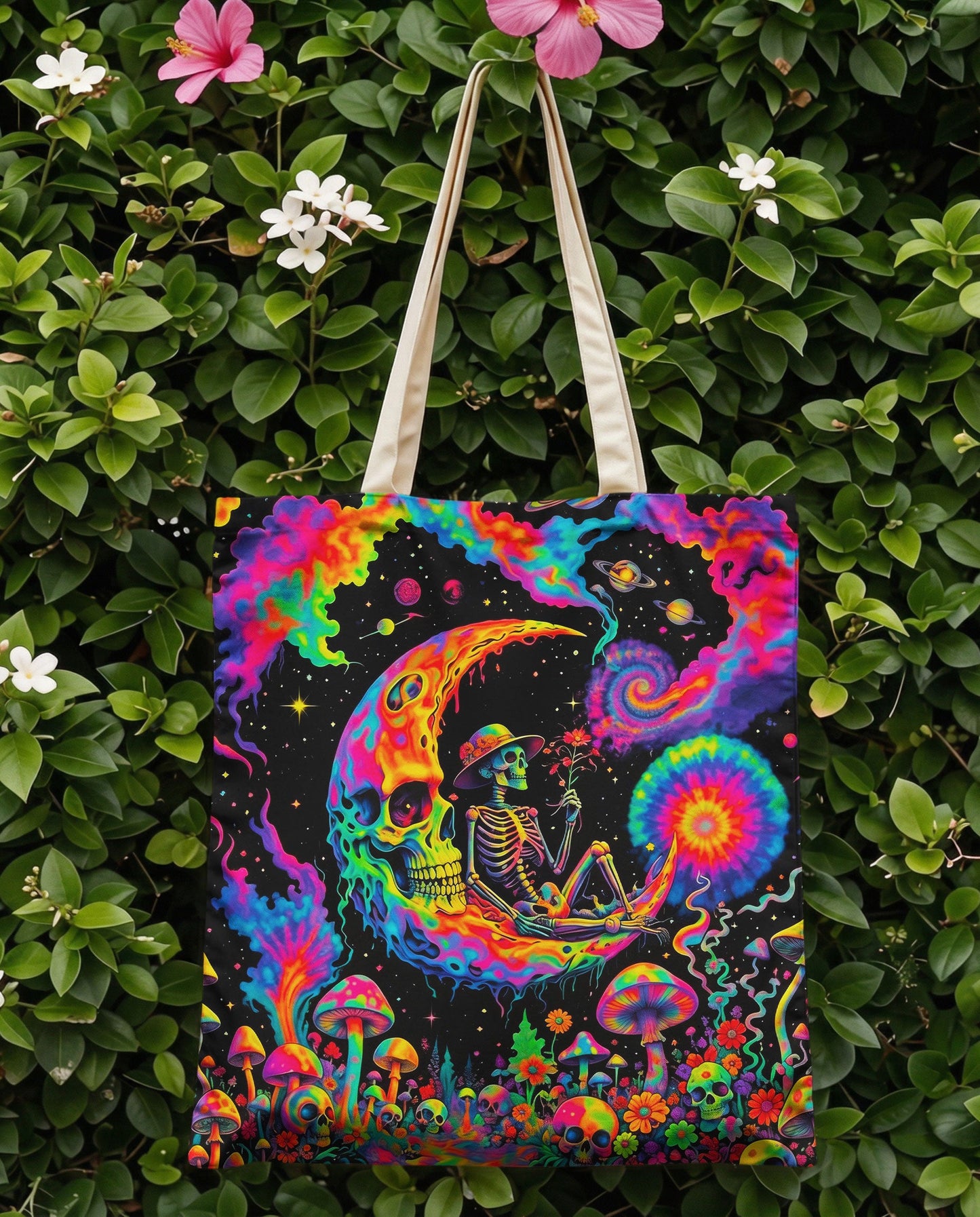 HIPPIE SKULL PSYCHEDELIC TOTE BAG - TLNO2904264