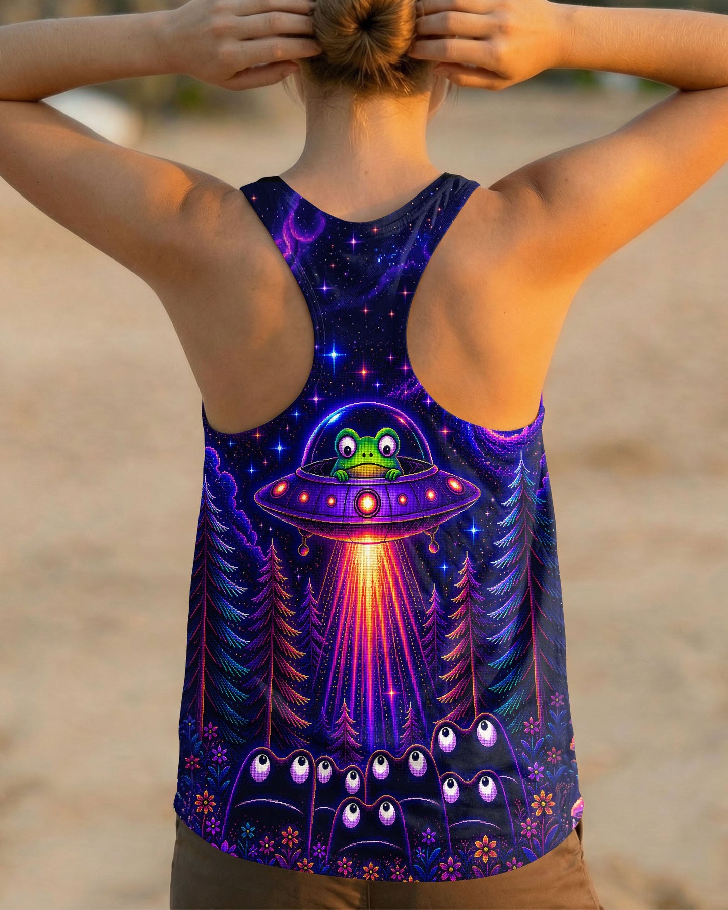 COSMIC FROG UFO PIXEL GALAXY ALL OVER PRINT – KMTM2705261