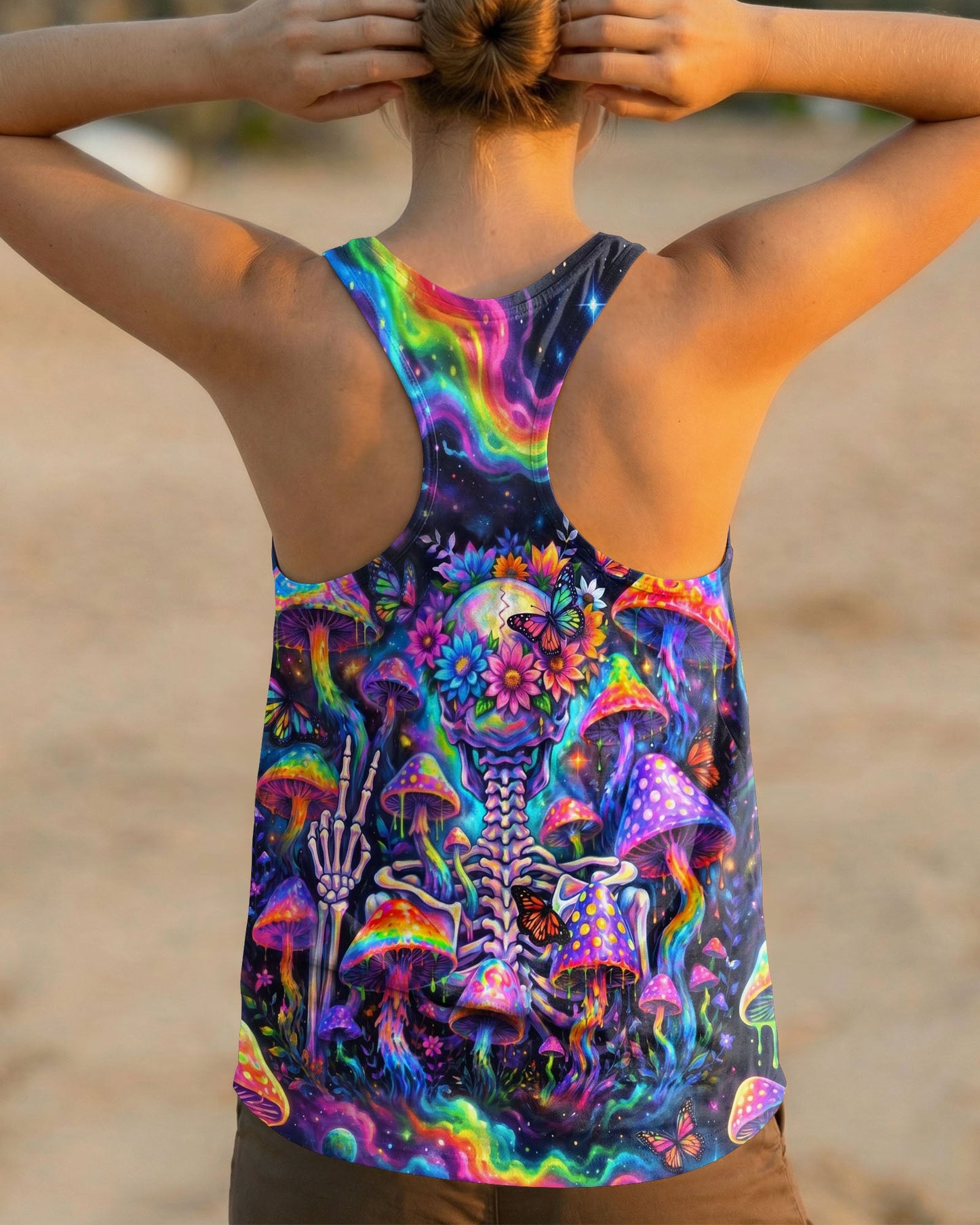 PSYCHEDELIC MUSHROOM SKULL GALAXY ALL OVER PRINT - RI1205262