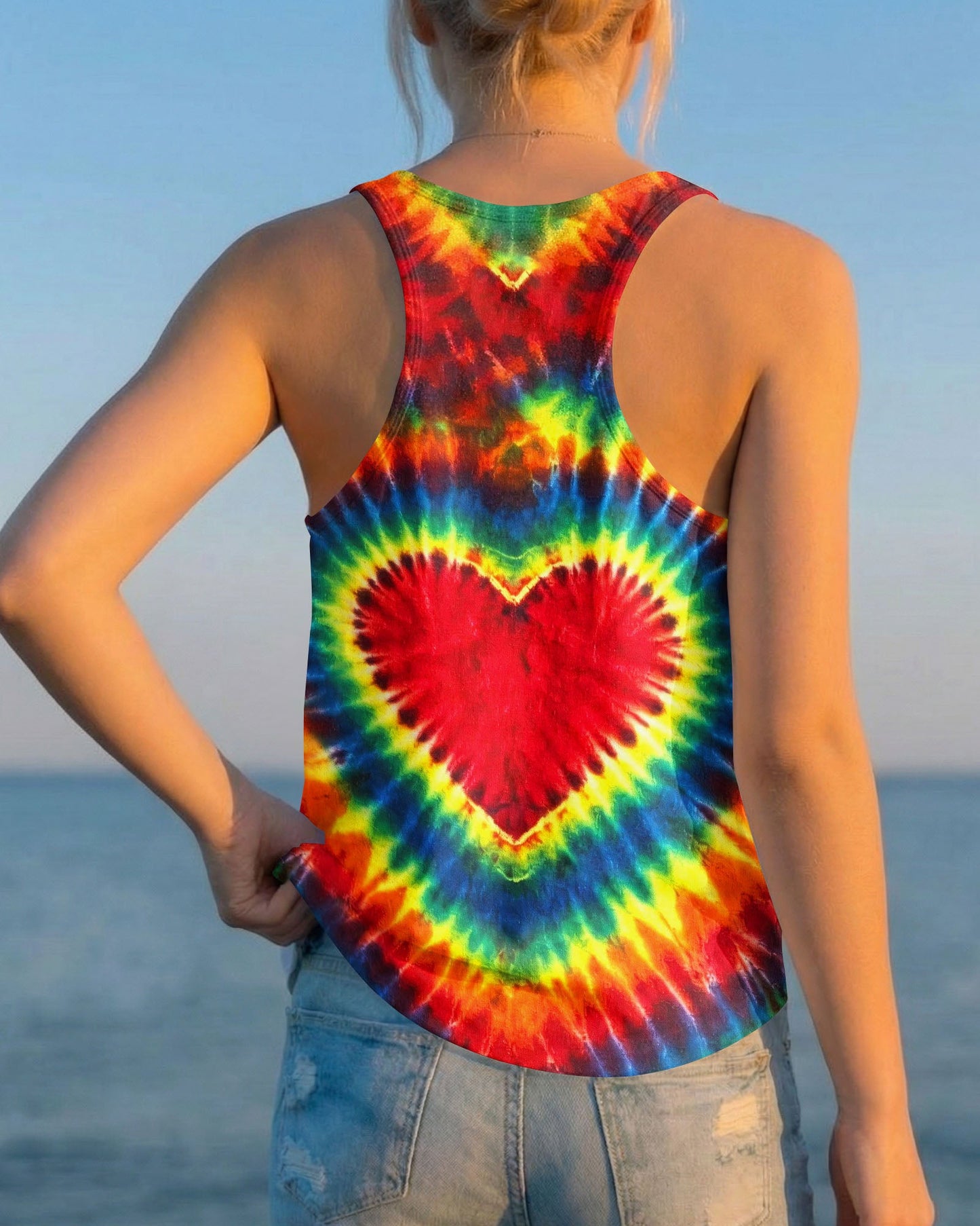 HEART SUNFLOWER COLORFUL SWIRL ALL OVER PRINT - TLHG1504264