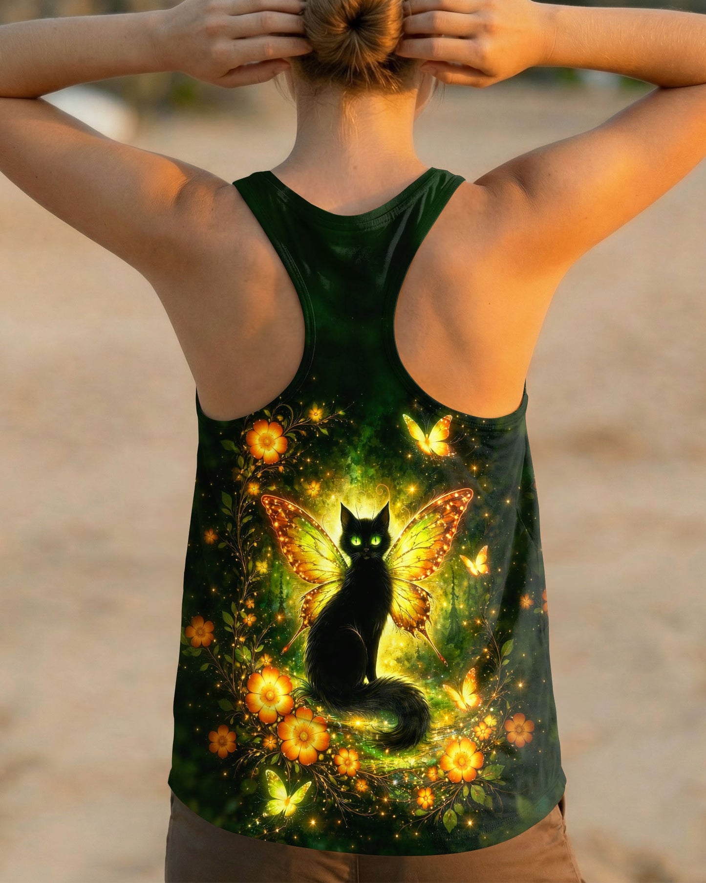 I BELIEVE THERE ARE ANGELS AMONG US BLACK CAT ALL OVER PRINT - TLHG2104262