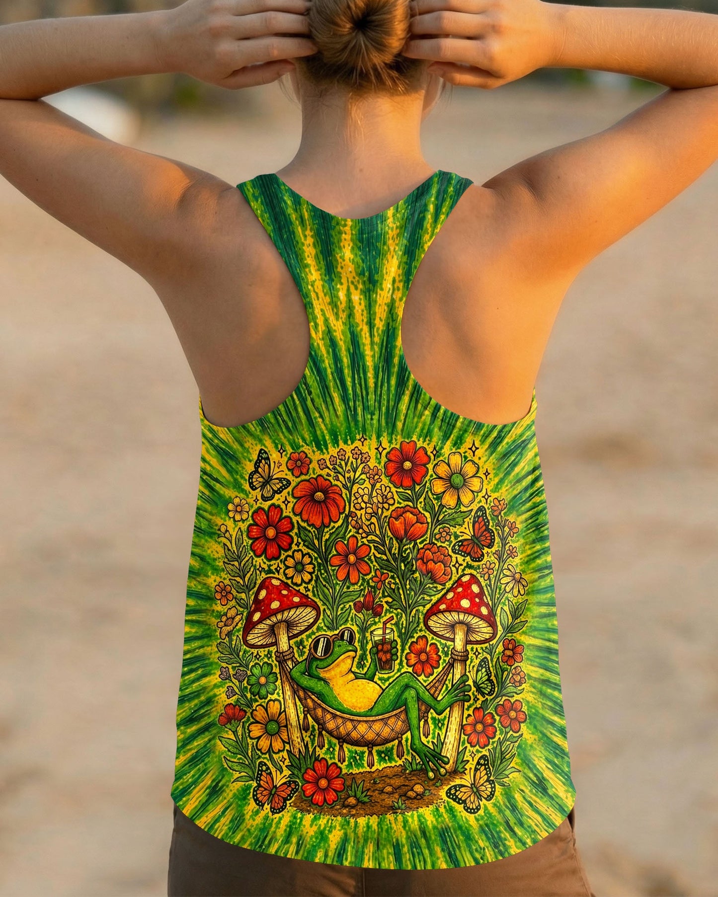 I WAS SIMPLY BORN TO DILLY DALLY FROG ALL OVER PRINT - TLHN2404263