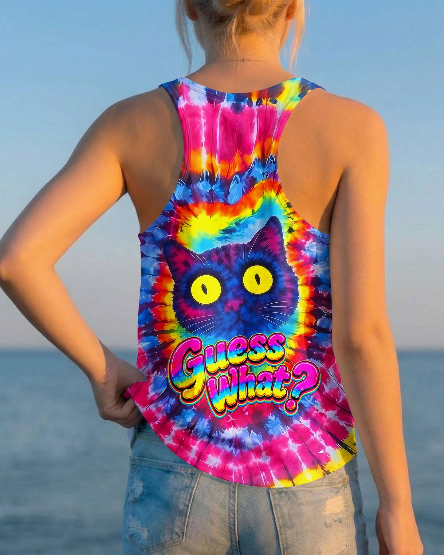 GUESS WHAT FUNNY CAT ALL OVER PRINT - TLNO1805261
