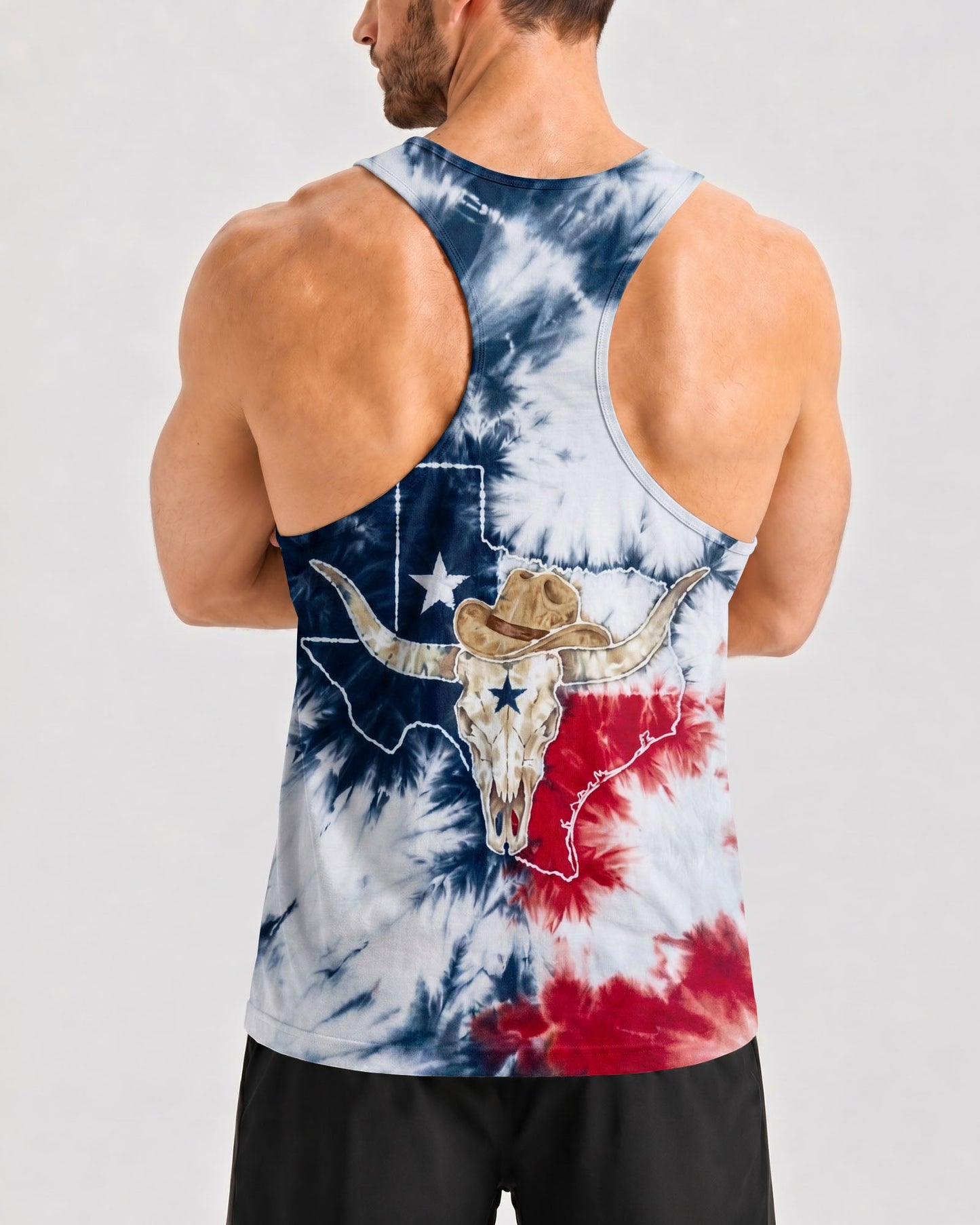 LONGHORN SKULL TEXAS MAP BURST ALL OVER PRINT - TLNO2706261