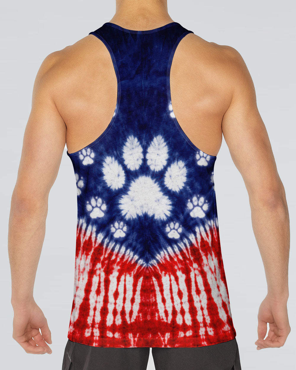 PAW PRINT RED WHITE & BLUE V SWIRL ALL OVER PRINT - TLTW0104263