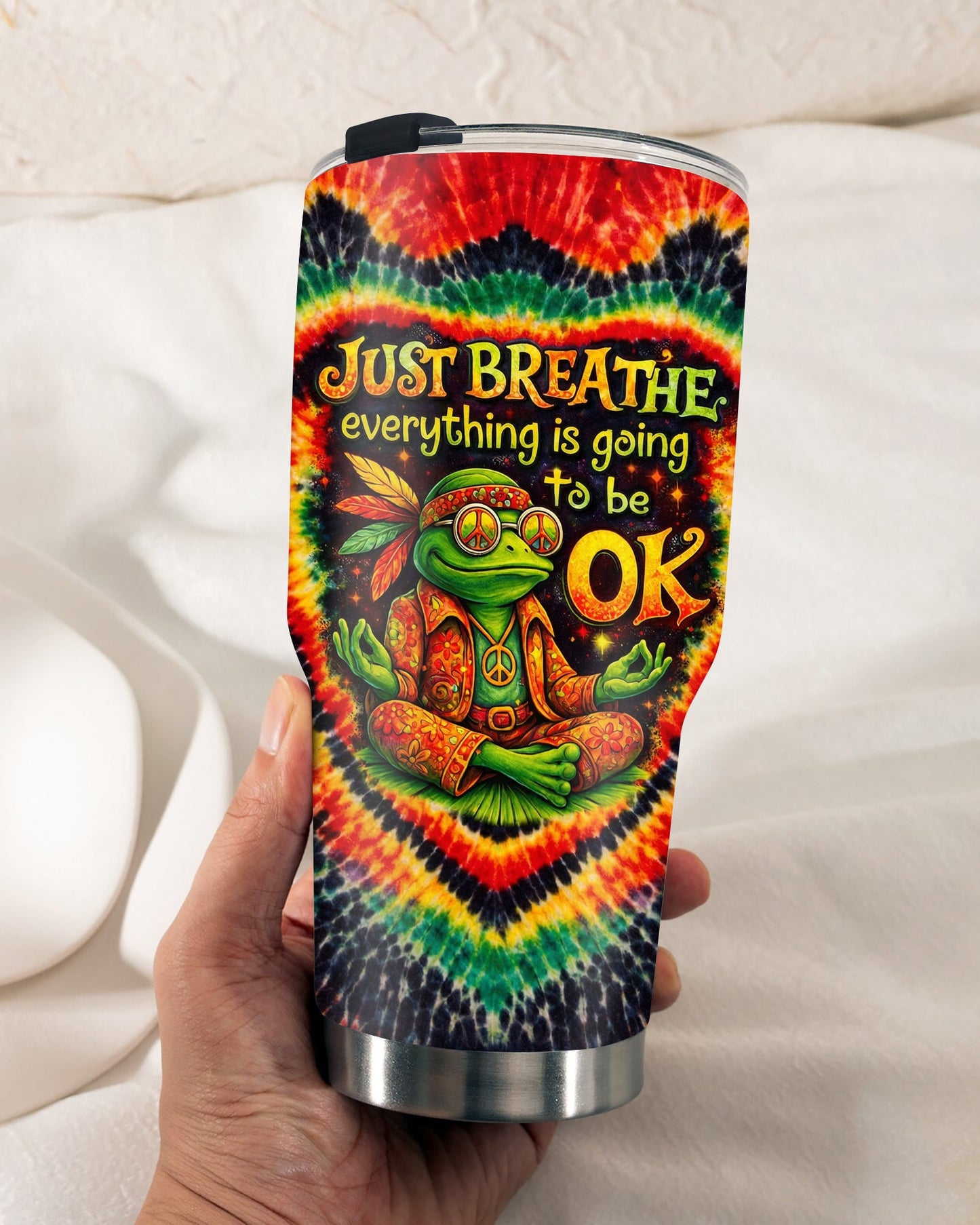 JUST BREATHE FROG SWIRL TUMBLER - KMTM2604262