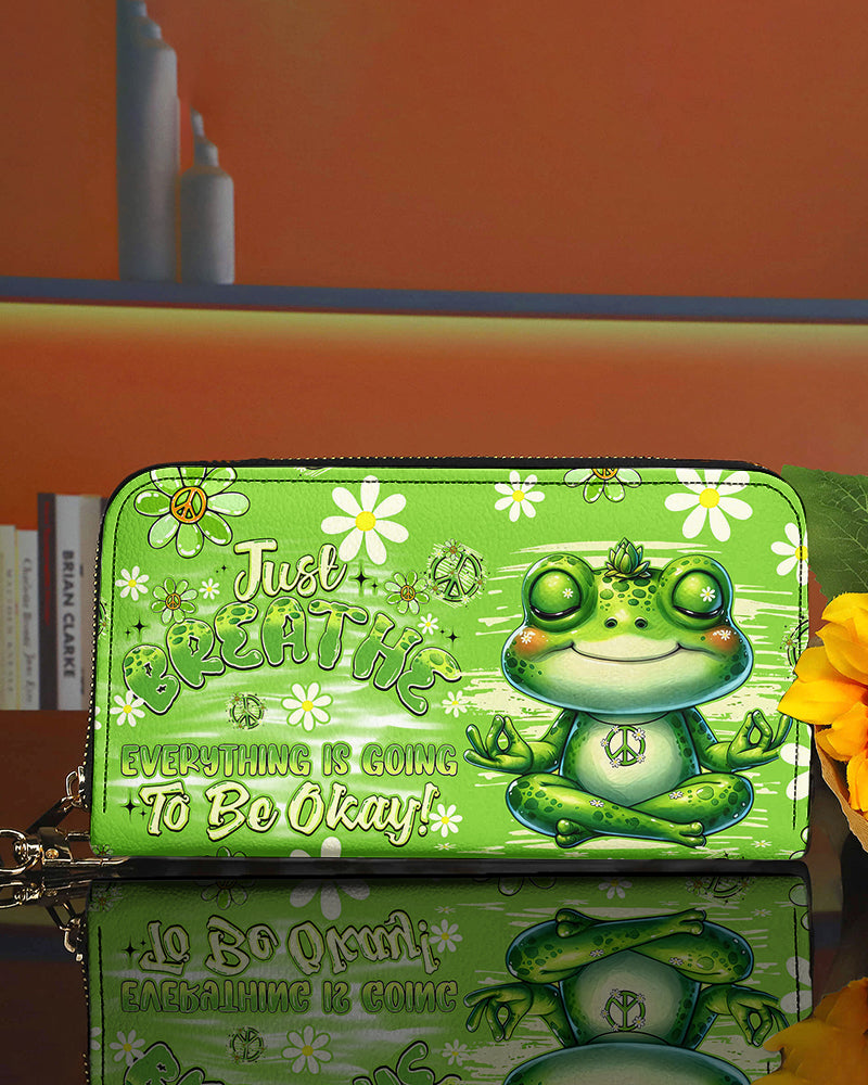 JUST BREATHE FROG ZIPPER LEATHER WALLET - TYQY1304263