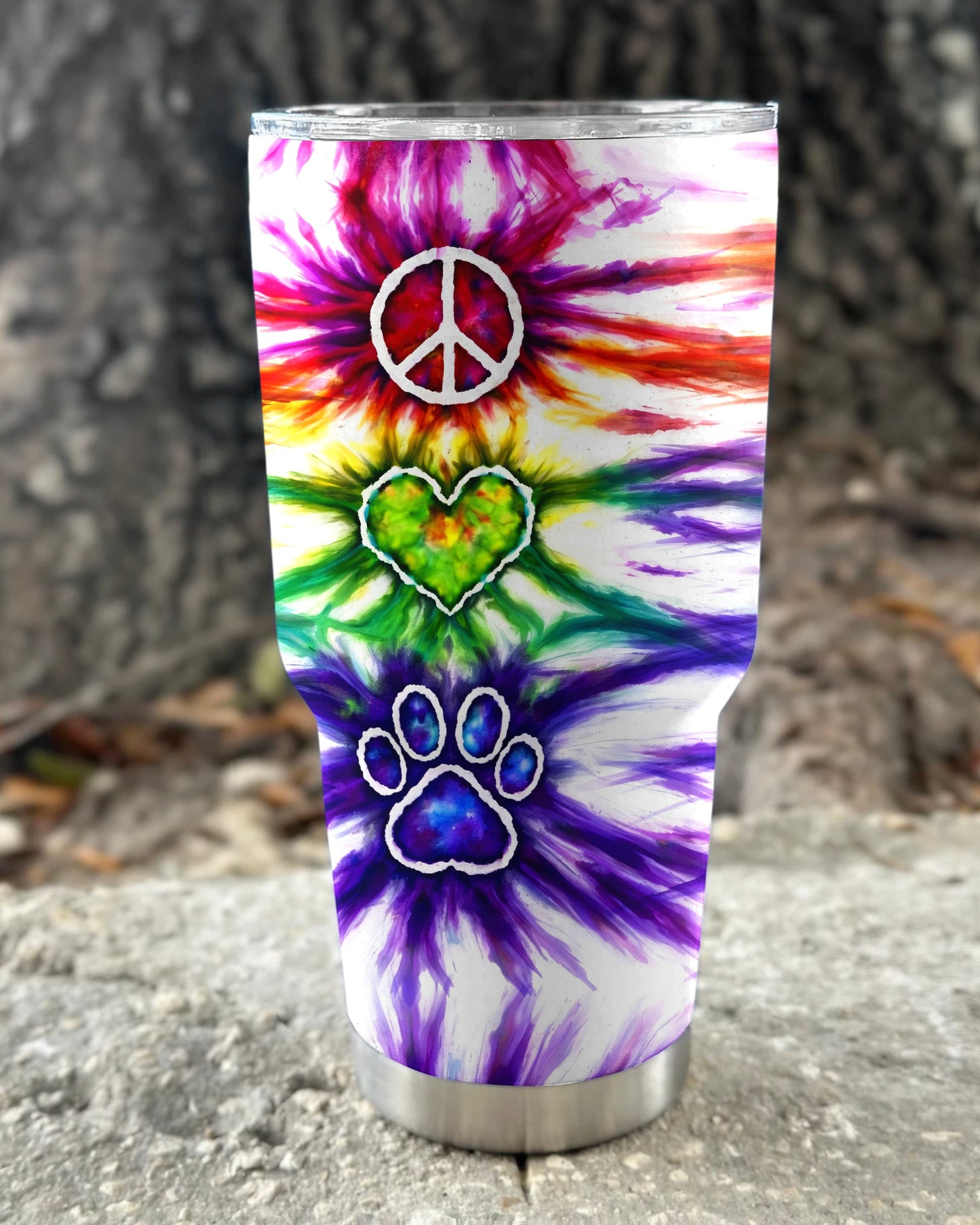PEACE LOVE PAW PRINT SWIRL TUMBLER - TLHG1304267