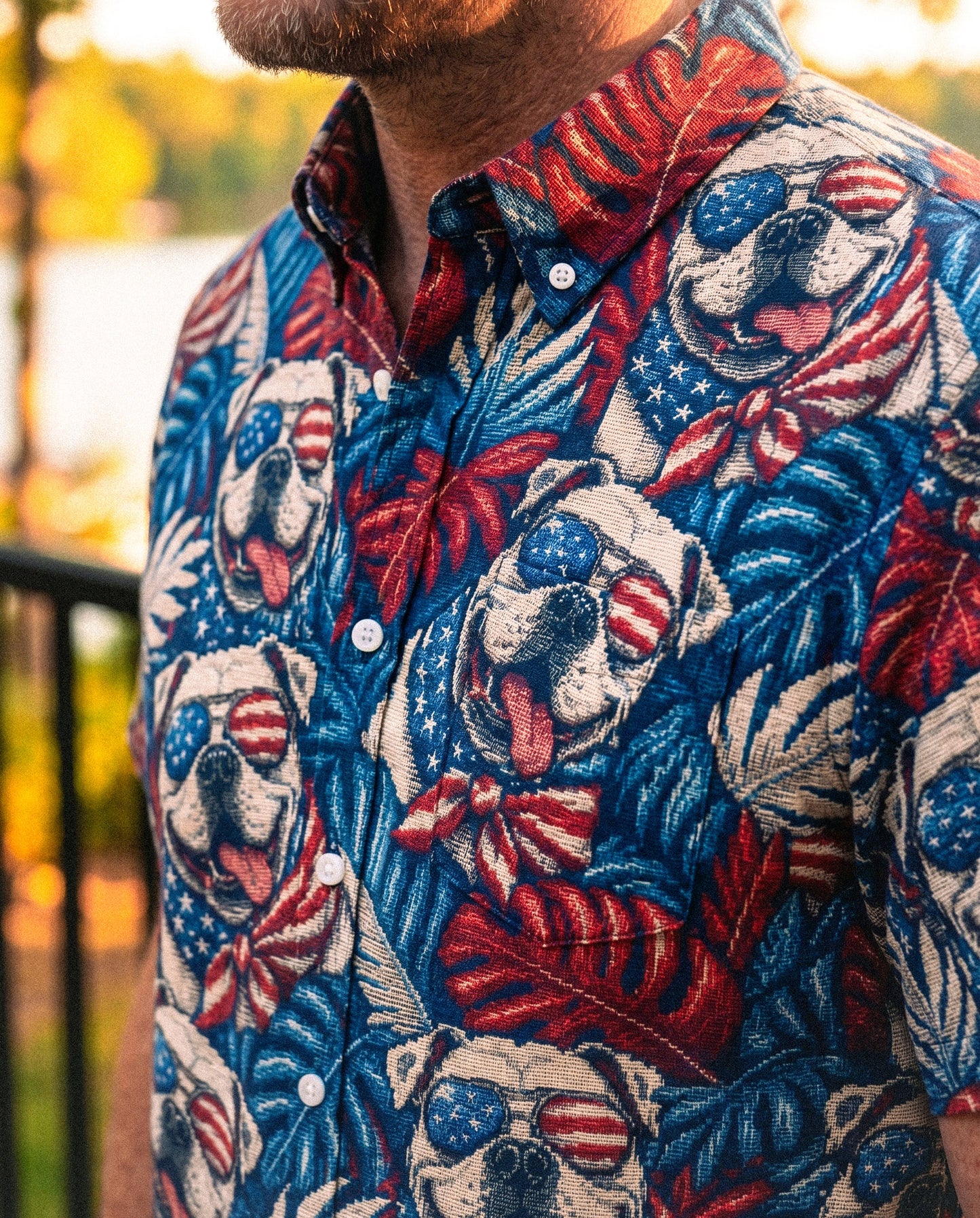 AMERICAN BULLDOG BUTTON-DOWN COLLAR SHIRT - KMTM0206261