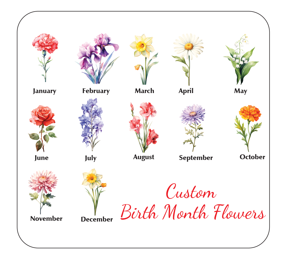 Mother's Day Personalized Birth Month Flower Sign