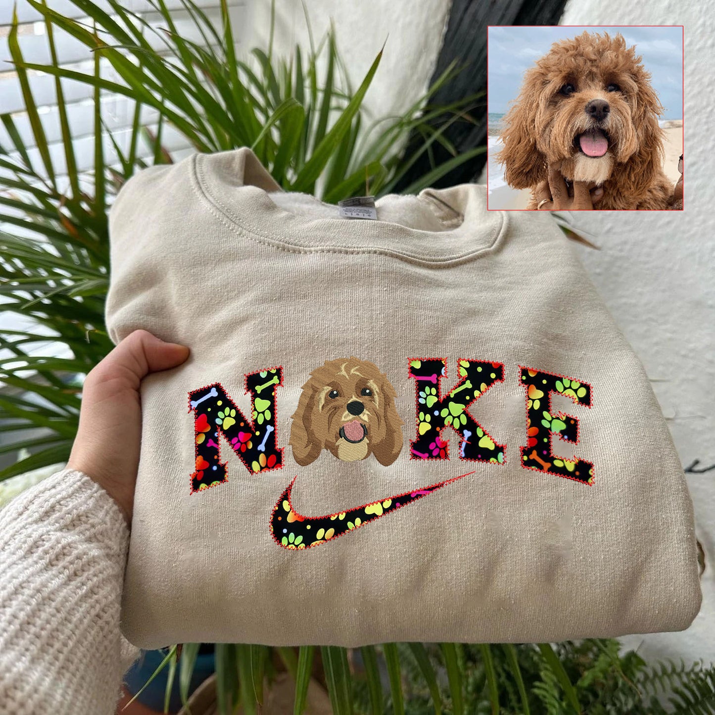 Personalized Pet Dog Cat Paw Embroidered T-Shirt Hoodie Sweatshirt