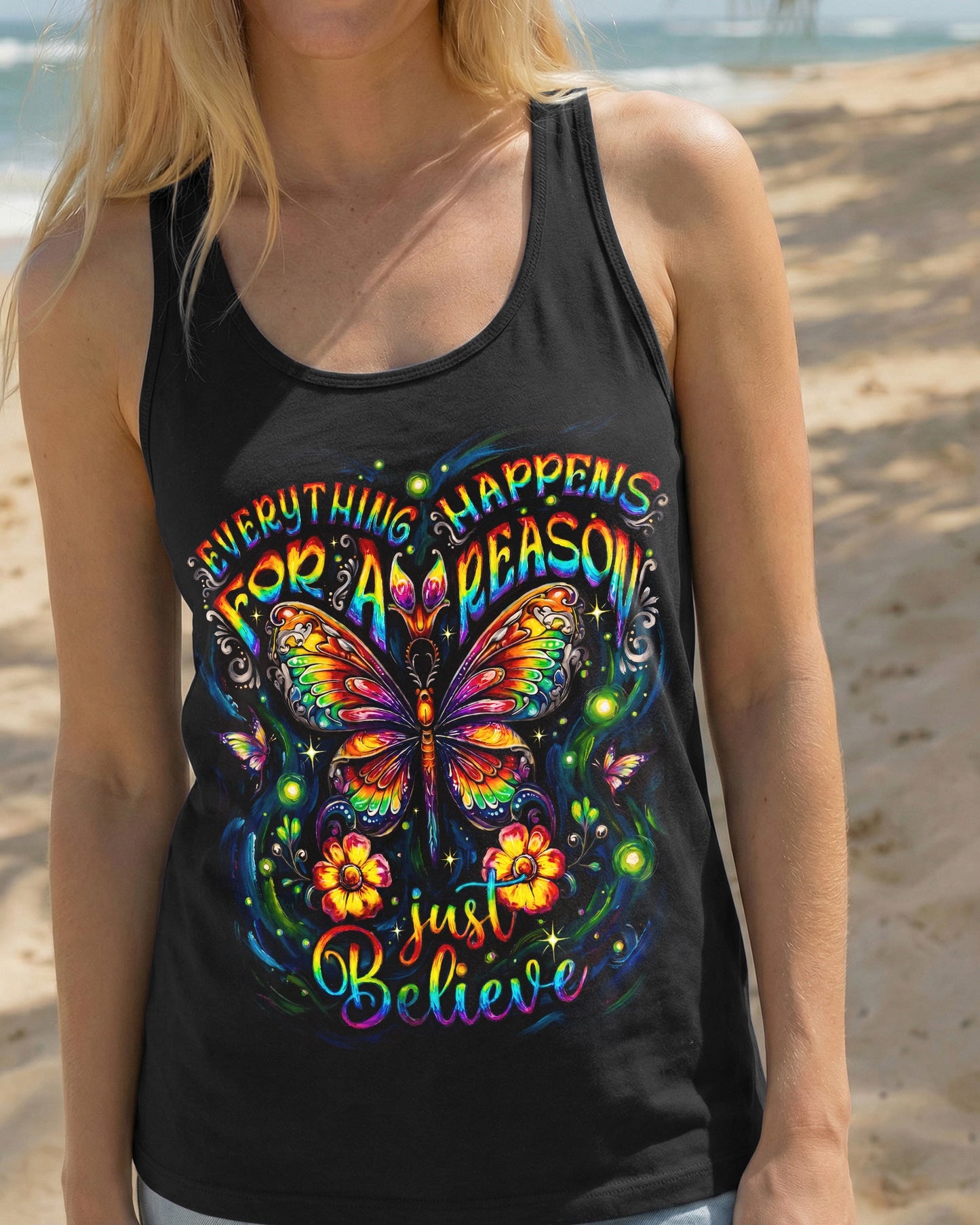 JUST BELIEVE BUTTERFLY GLOW ALL OVER PRINT - KM2404261
