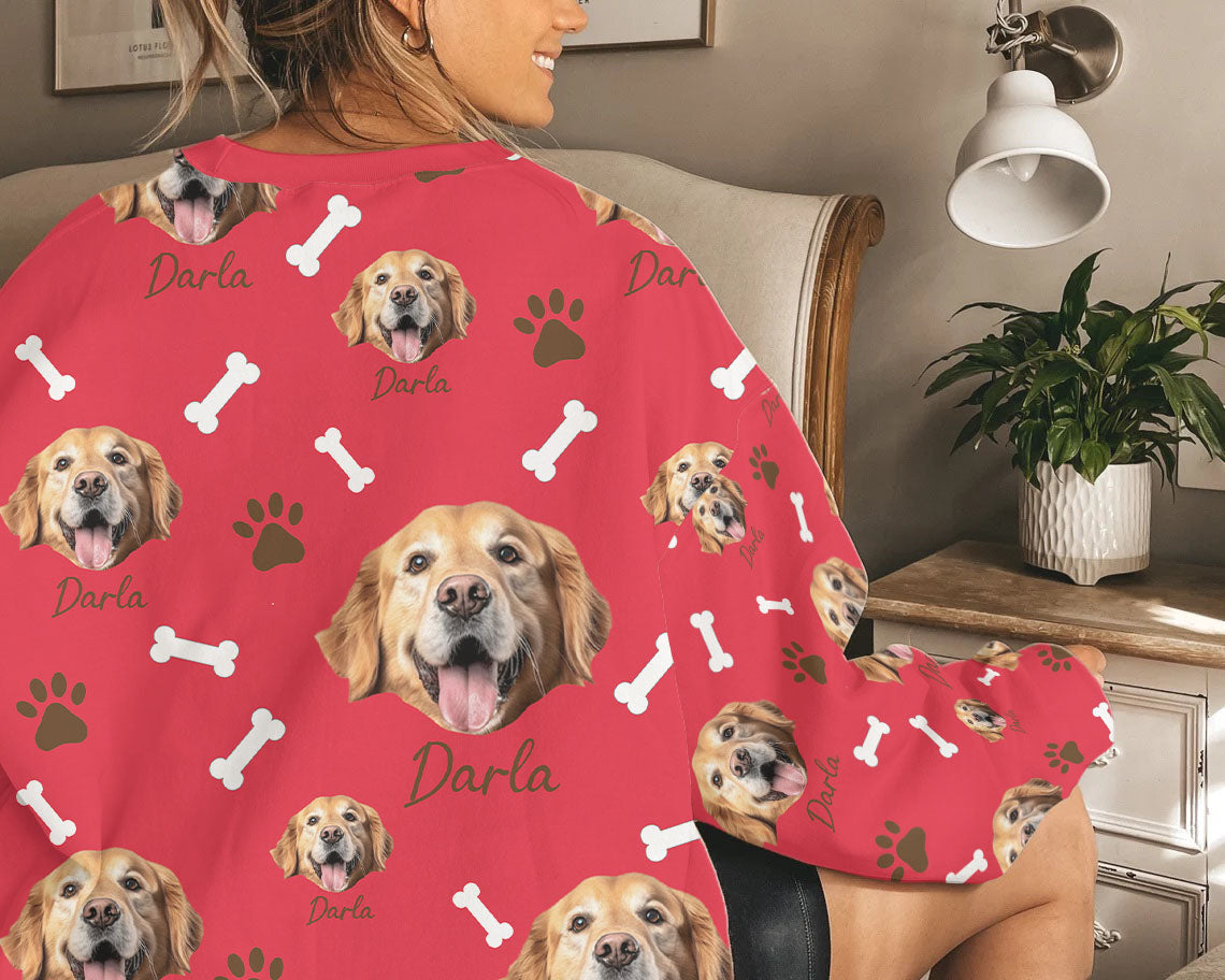 Personalized Pet Dog Cat Photo And Name Custom Sweatshirt