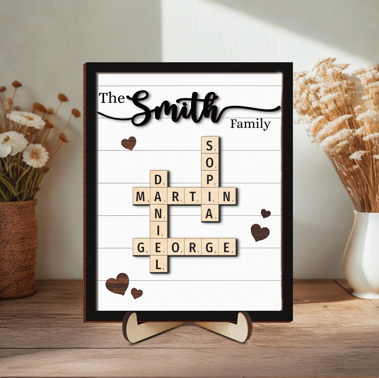 Mother's Day Custom Family Name Puzzle Sign