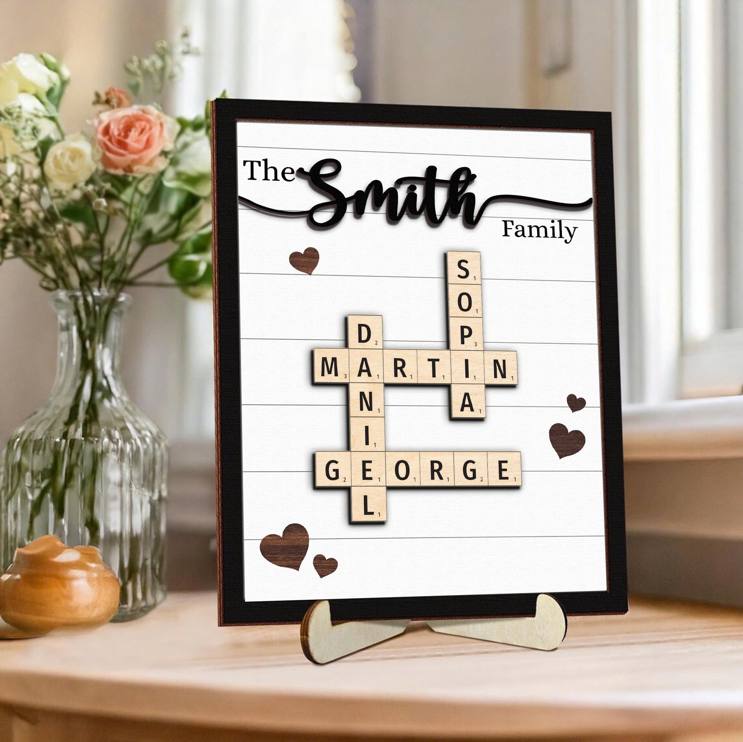 Mother's Day Custom Family Name Puzzle Sign