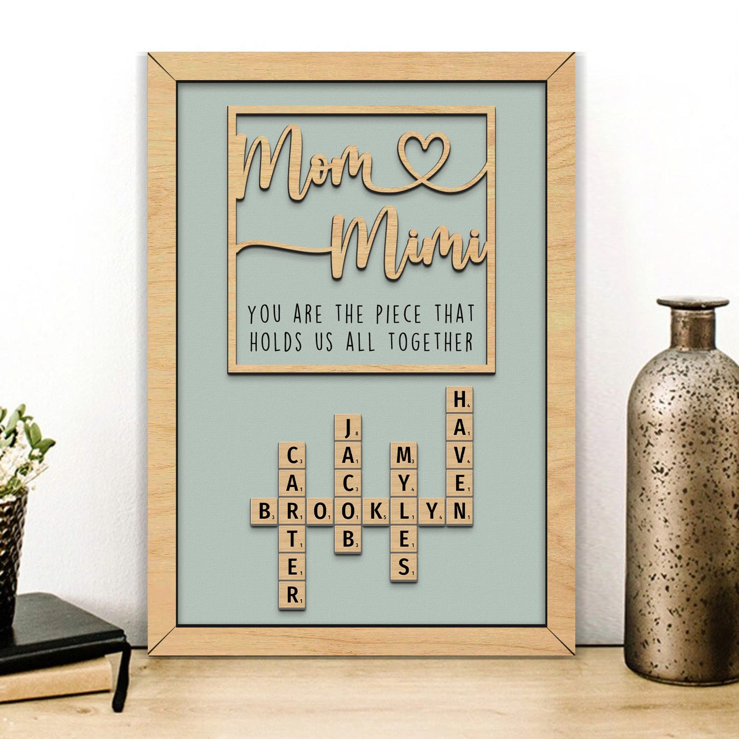 Mother's Day Personalized Mom Nana Crossword Sign