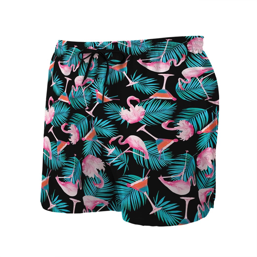 Martini Flamingo Hawaiian Button Shirt