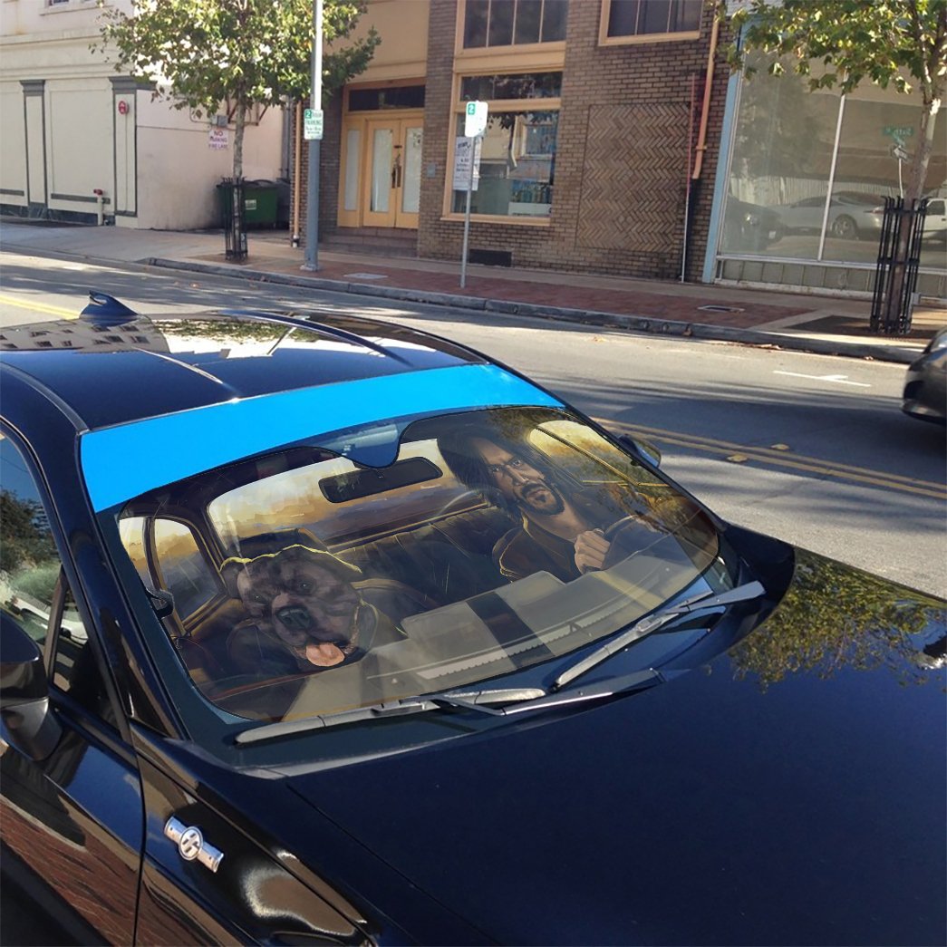 JW And The Dog Custom Auto Car Sunshade