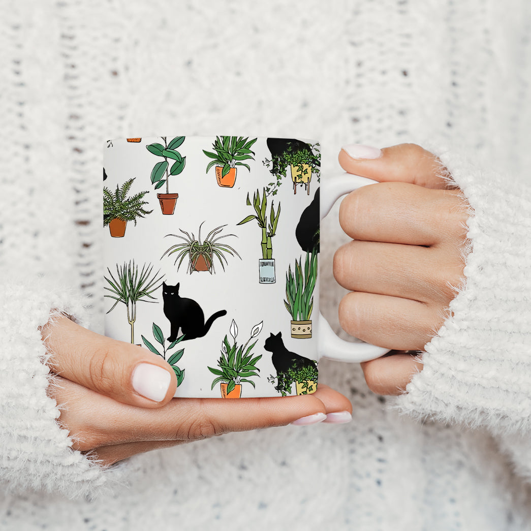 Plants And Cats Cat Coffee Mug