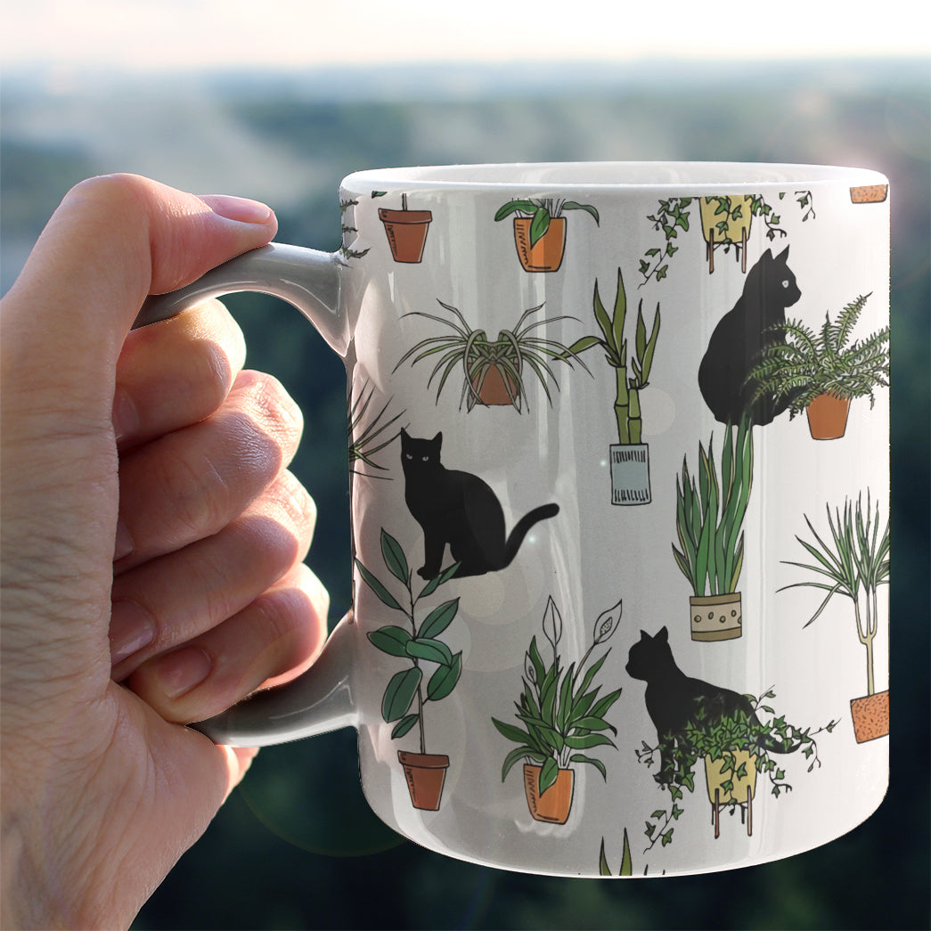 Plants And Cats Cat Coffee Mug