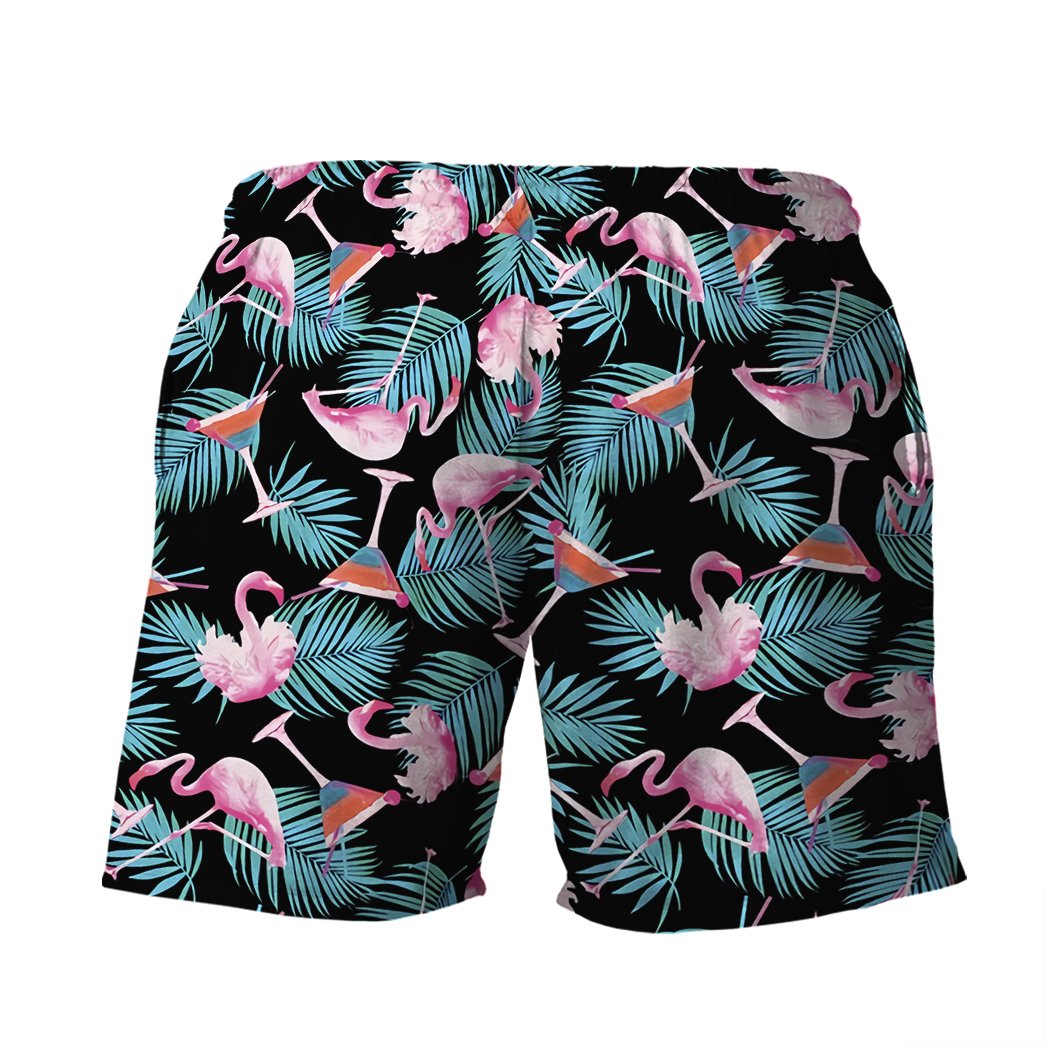 Martini Flamingo Hawaiian Button Shirt