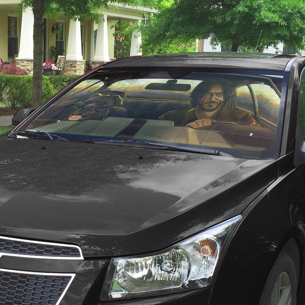 JW And The Dog Custom Auto Car Sunshade