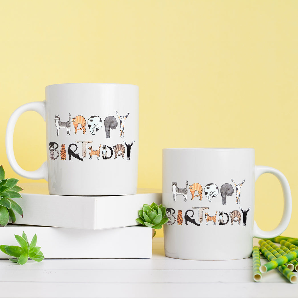Happy Birthday Cat Coffee Mug