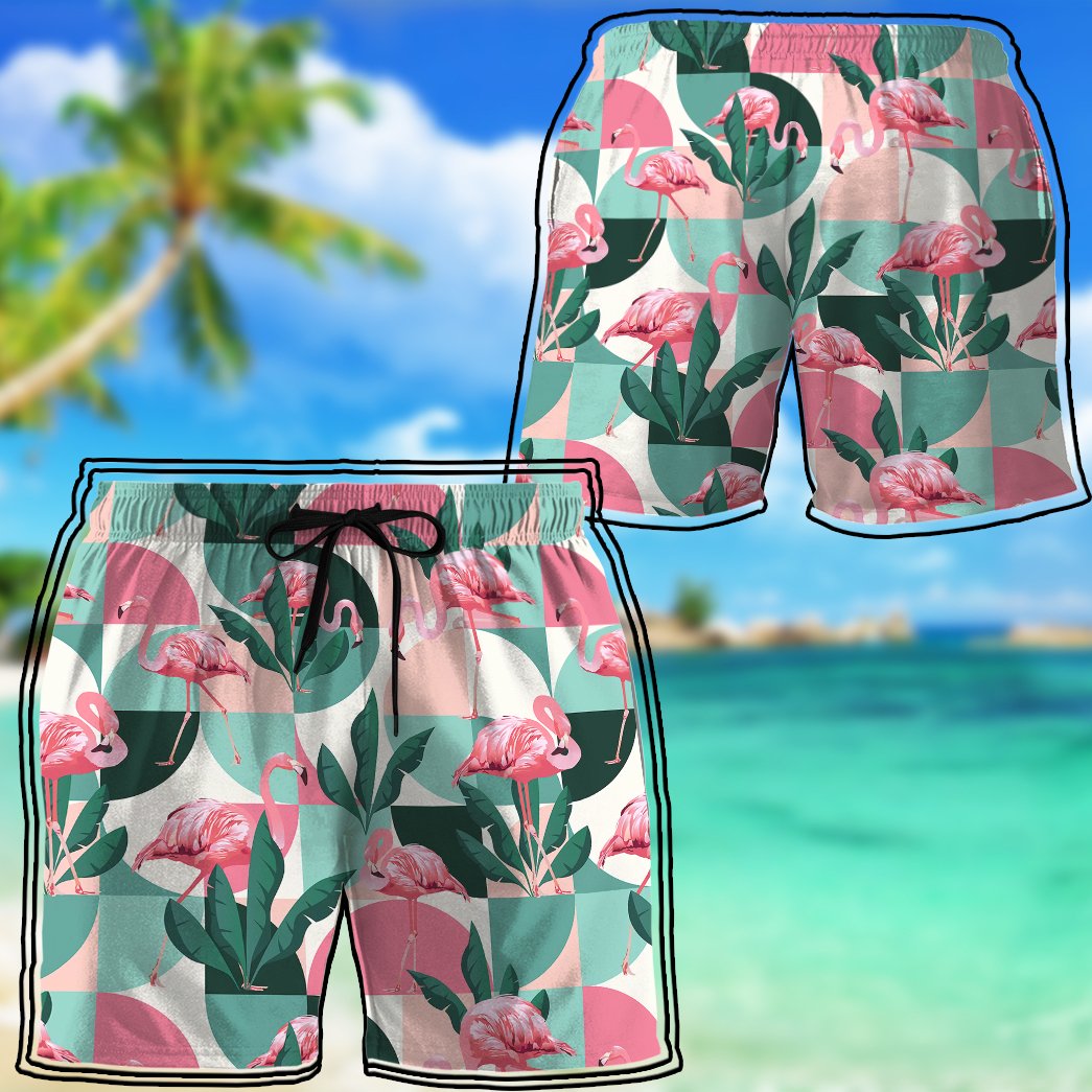 Pink Flamingo Hawaiian Button Shirt